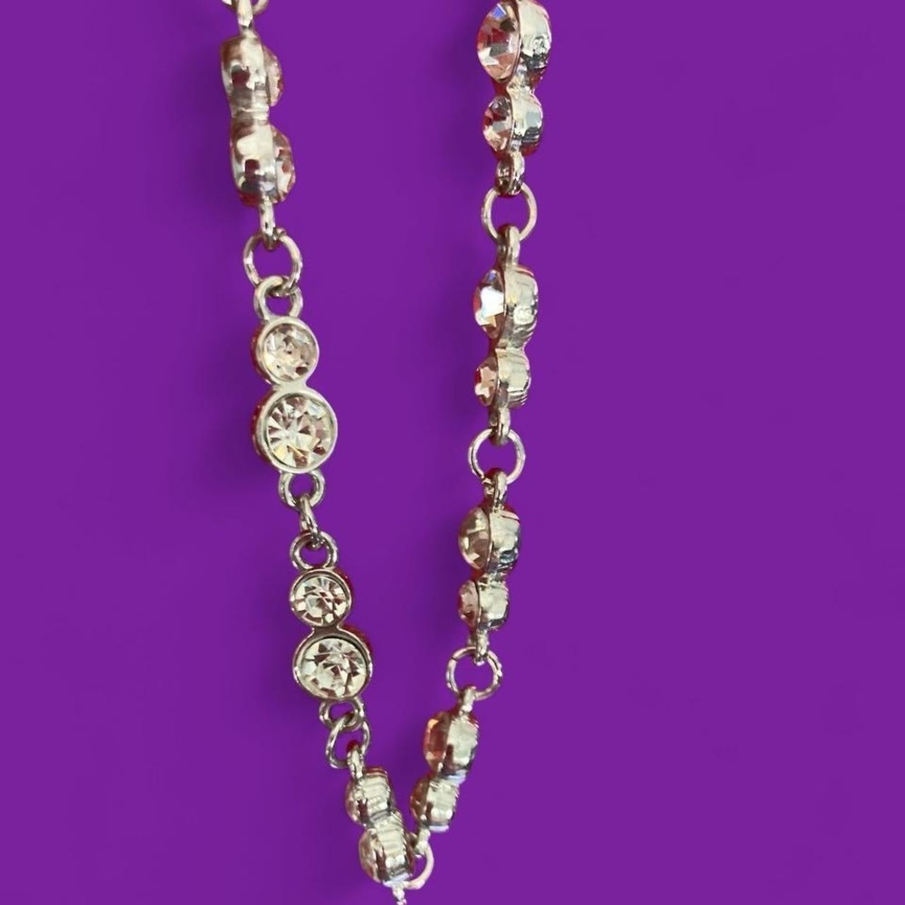 Silvertone chain with rhinestones #bling #jewelry